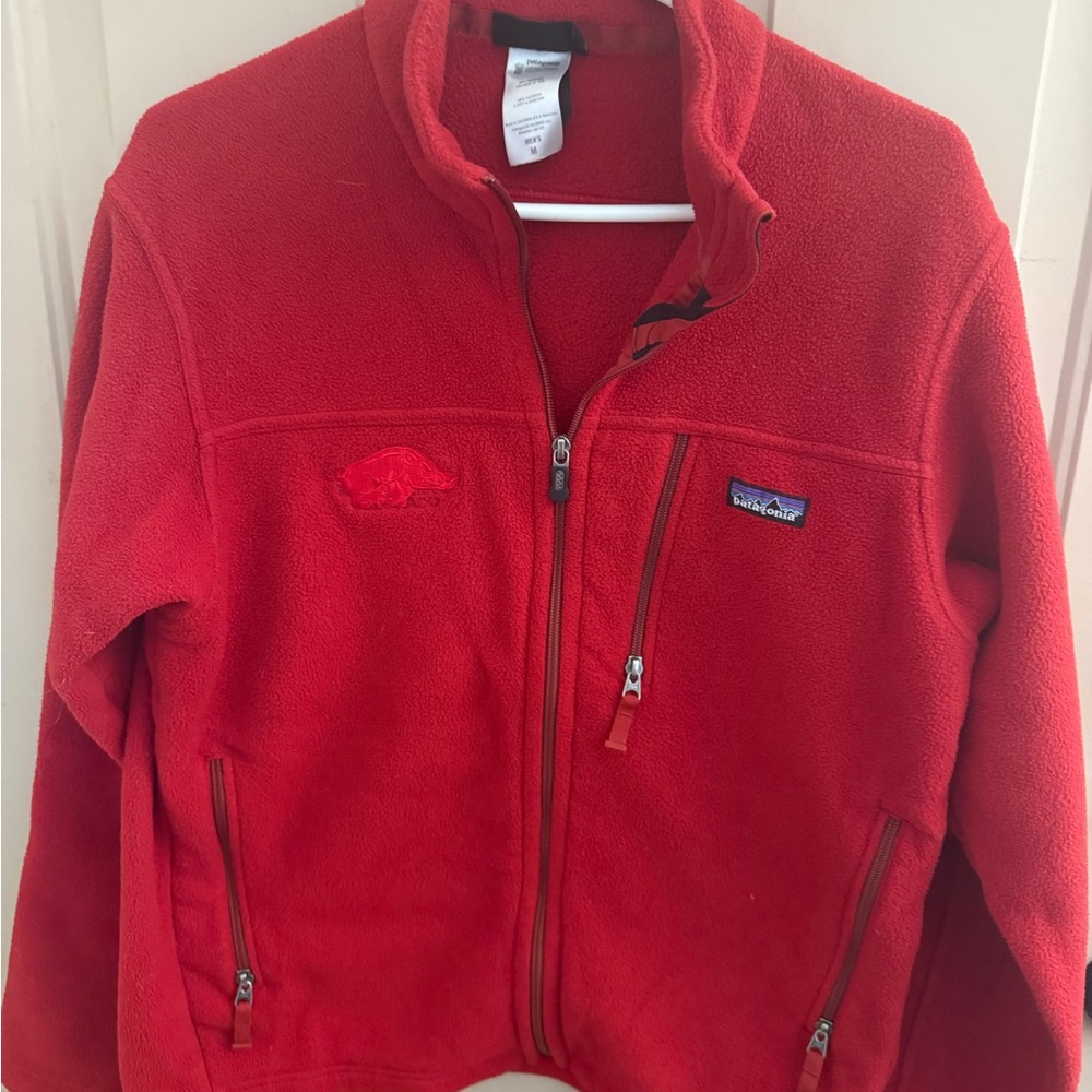 Patagonia Red Lightweight Arkansas Razor Backs Fleece Jacket